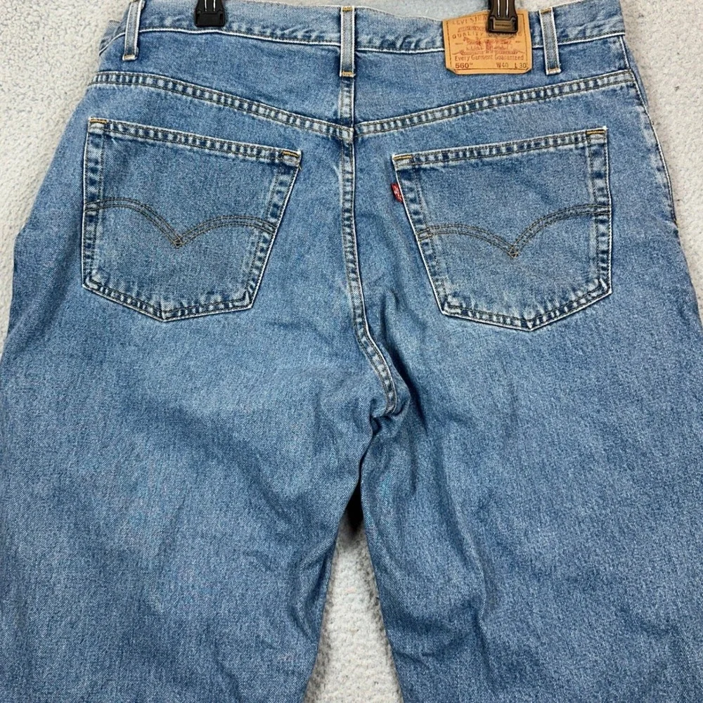 Vintage Levis 560 Jeans Mens 40X30 Loose Fit Tapered Leg Blue 5-Pocket Denim EUC